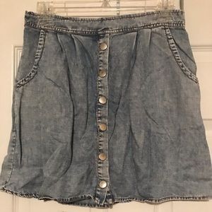 Washed jean skirt
